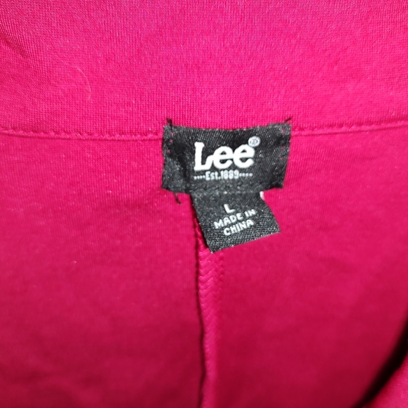 Lee Blazer Jacket Red Button Pockets Long sleeve LARGE Lapels Pre-owned - Picture 3 of 12
